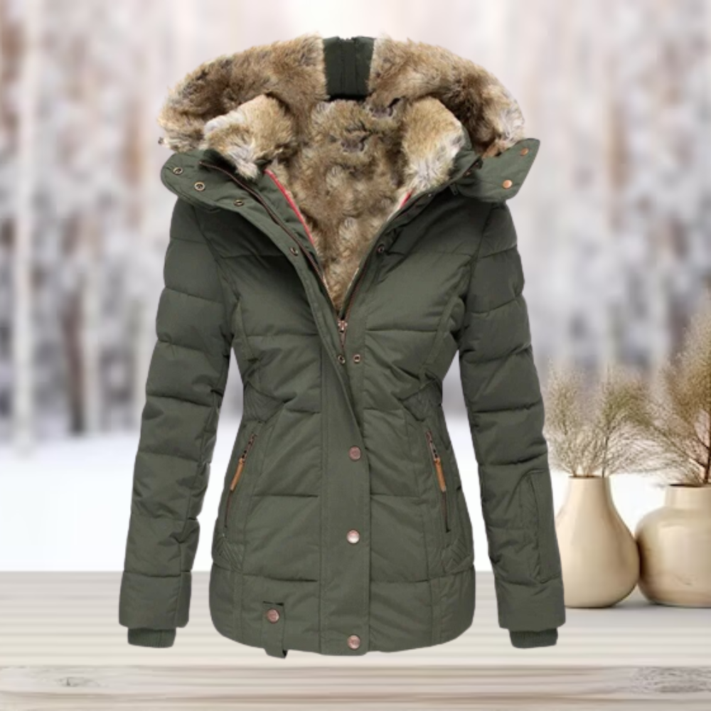 Clotilda - Elegante Winter-Pelzjacke mit Kapuze