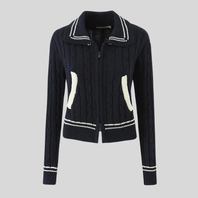 Calliope - Gestrickte Bomberjacke für Damen