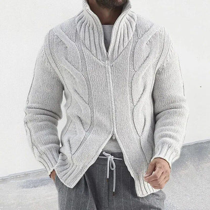 Rollkragen-Strickjacke für Herren