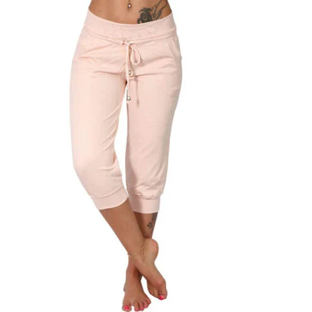 Maya - Beige Capri-Loungehose