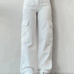 Cargo-Stil Flared Jeans mit weitem Bein