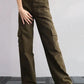 Cargo-Stil Flared Jeans mit weitem Bein