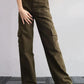 Cargo-Stil Flared Jeans mit weitem Bein