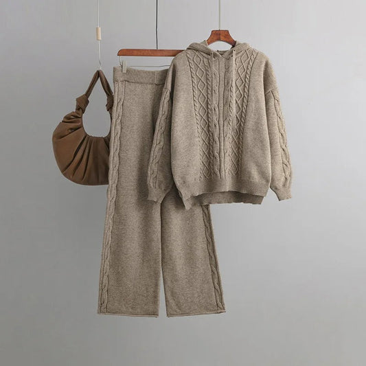 Oversize Strickanzug Khaki - Mila