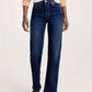 Mittelblaue Straight Jeans - Lena