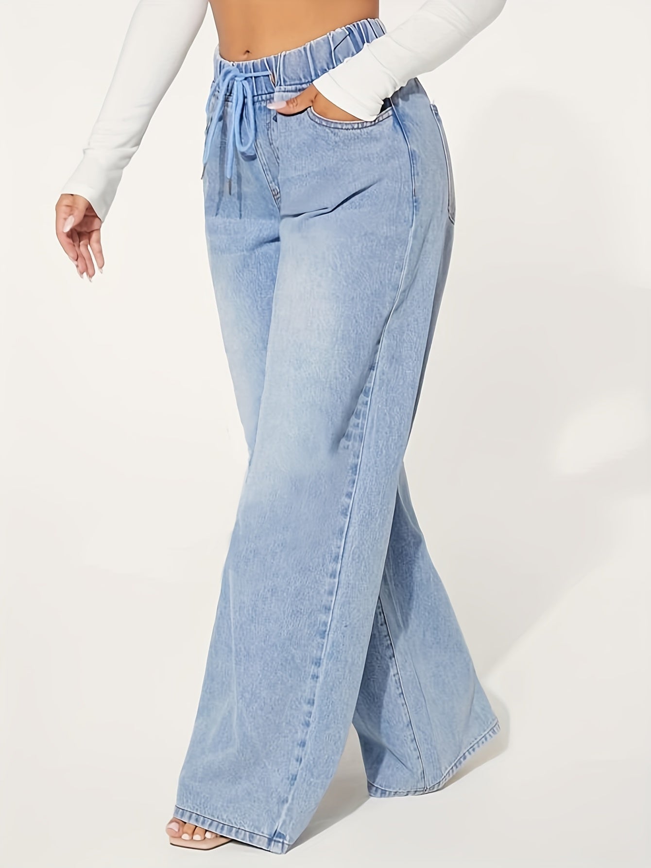 Blaue Palazzo-Jeans - Vanessa