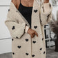 Damen Cardigan mit Herzmuster | Langarm