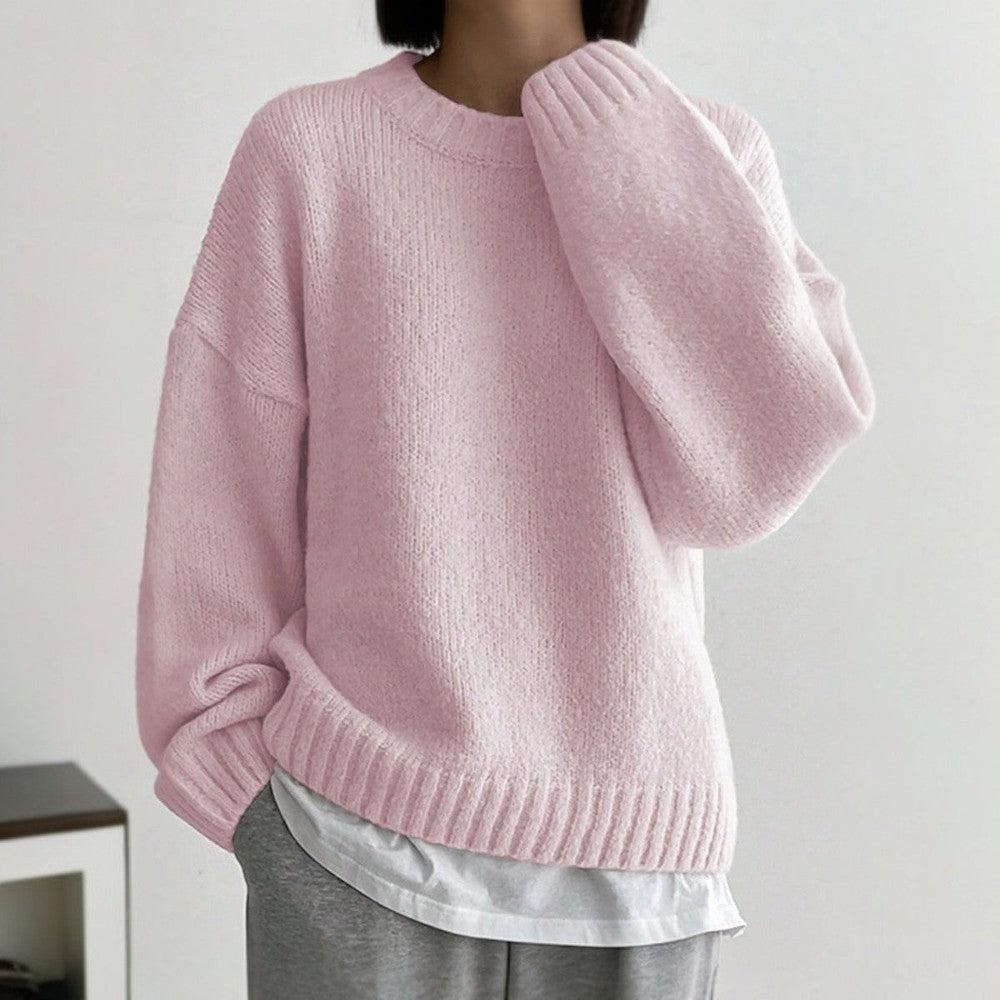 Rosa schlichter Pullover - Felicidad