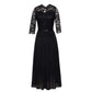 Albertyne- Formelle Brautjungfernkleider, elegante A-Linie mit hoher Taille und 3/4-Ärmeln für Cocktailparty- und Abschlussballkleider