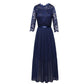 Albertyne- Formelle Brautjungfernkleider, elegante A-Linie mit hoher Taille und 3/4-Ärmeln für Cocktailparty- und Abschlussballkleider