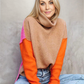 Damen Farbblock Rollkragenpullover | Gemütlich