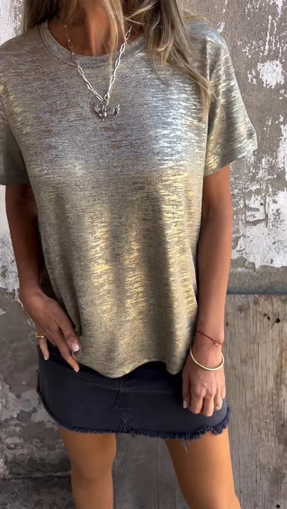 Noe - Gold Foil Short-sleeved T-shirt