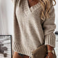 Beiger V-Ausschnitt Pullover - Lea