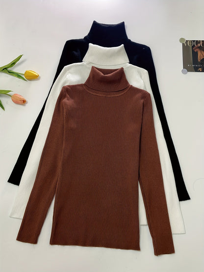 Eleganter Rollkragenpullover – Klassischer Langarm-Style