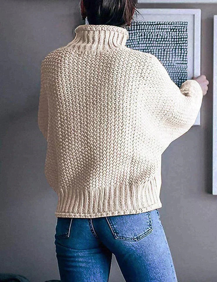 Evelyn | Einfarbiger langärmeliger Basic-Pullover