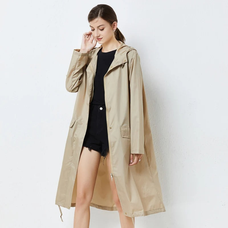 Robuster Regenmantel mit Kapuze für Damen - Marcela