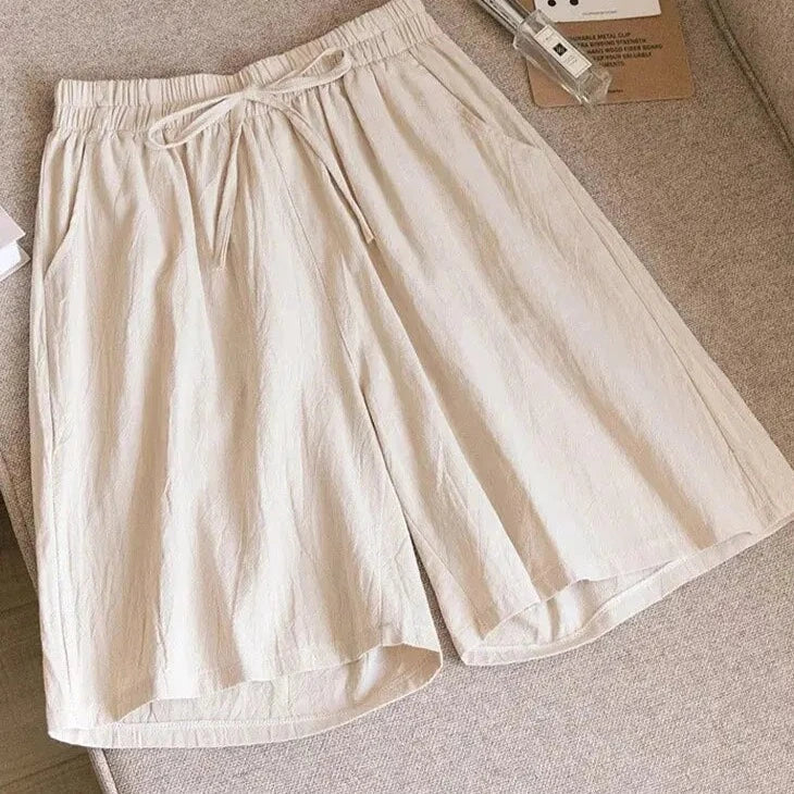 Beige Shorts mit Kordelzug - Clara