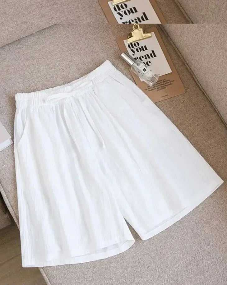 Beige Shorts mit Kordelzug - Clara