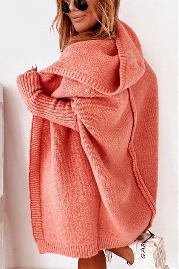 Blaue Kapuzenjacke mit Fledermausärmeln – Lara