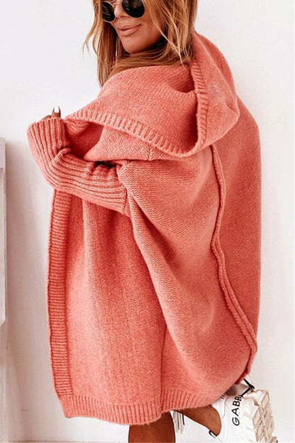 Blaue Kapuzenjacke mit Fledermausärmeln – Lara