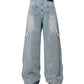 Hellblaue Street-Style Weitbein-Jeans - Luna