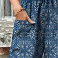 Gemusterte blaue Chinohose - Mia