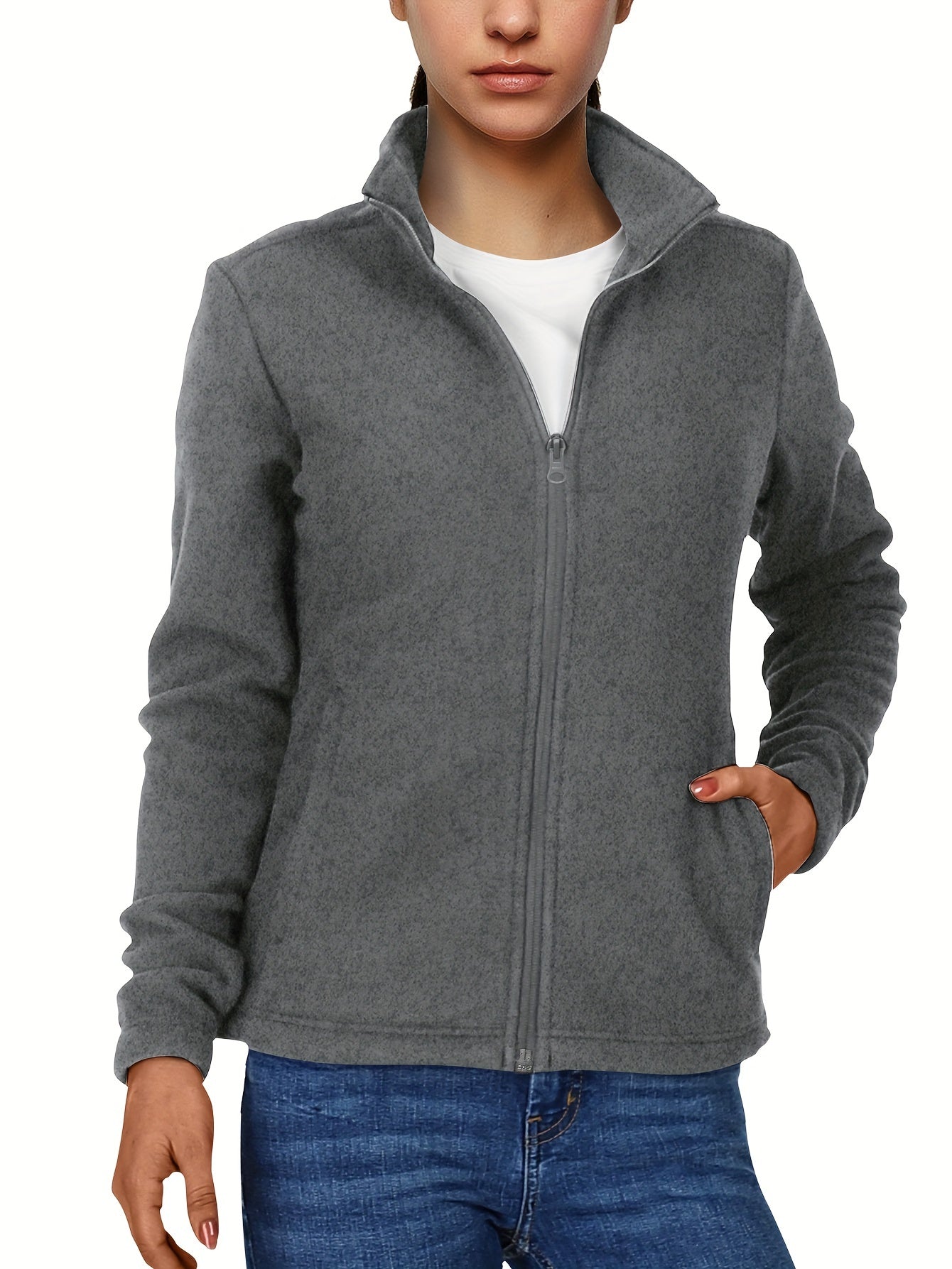 Damen Fleecejacke mit durchgehendem Reißverschluss