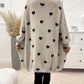 Damen Cardigan mit Herzmuster | Langarm