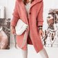 Graue Knopf-Kapuzenstrickjacke – Emma