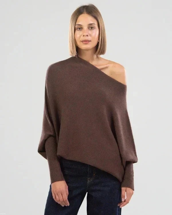 Asymmetrisch drapierter Pullover - Dilanie