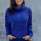 Grober Zopfmuster Pullover für Damen | Rollkragen