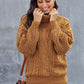 Grober Zopfmuster Pullover für Damen | Rollkragen