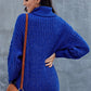 Grober Zopfmuster Pullover für Damen | Rollkragen
