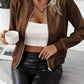 Einfarbige Reißverschluss-Frontjacke - Mila
