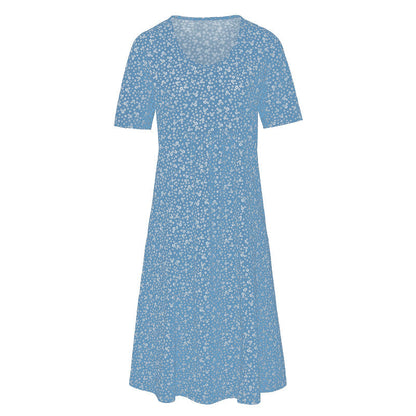 🎉Sommer-Specials🎉Blumen-Strandkleid mit Rundhalsausschnitt