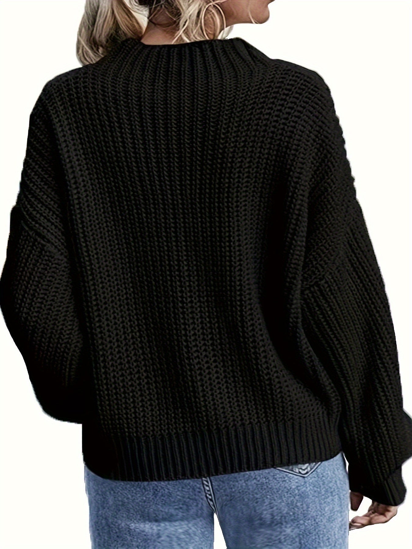 Blauer Jacquard Pullover in Plusgröße - Mia