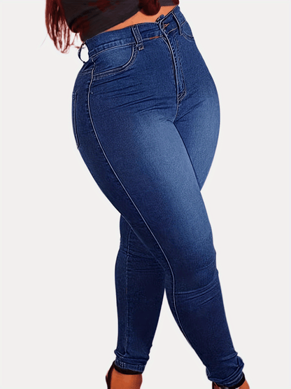 Plus Size Stretch-Jeans in Dunkelblau - Mia