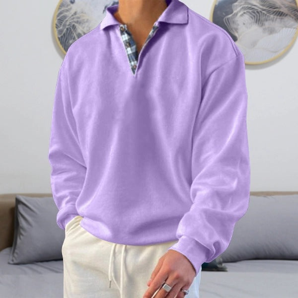 Albert - Langärmeliger Herren-Kapuzenpullover mit V-Ausschnitt