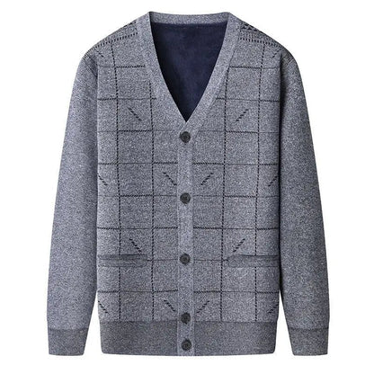 Klassische Strickjacke mit V-Ausschnitt für Herren