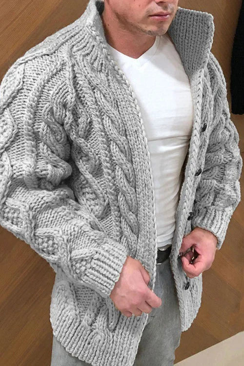 Herren strickjacke mit wildlederkragen - Norbert