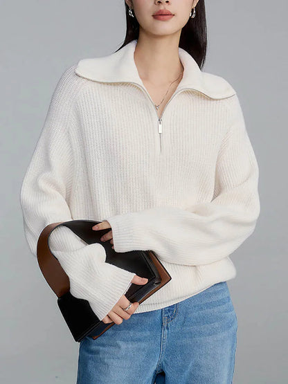 Pullover mit Kragenreißverschluss – Müheloser Chic mit moderner Eleganz