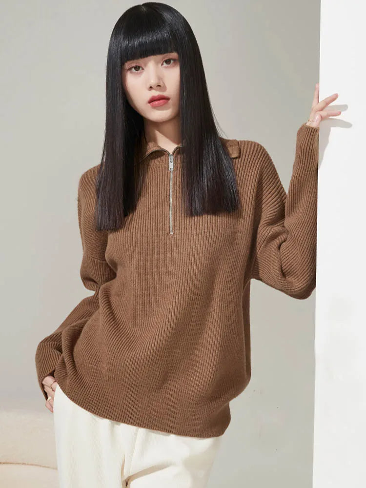 Pullover mit Kragenreißverschluss – Müheloser Chic mit moderner Eleganz
