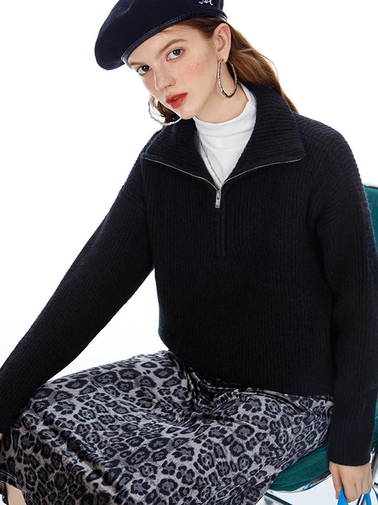 Pullover mit Kragenreißverschluss – Müheloser Chic mit moderner Eleganz