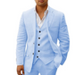 Herren Leinen 3-tlg. Set mit Blazer, Weste und Hose - Odin