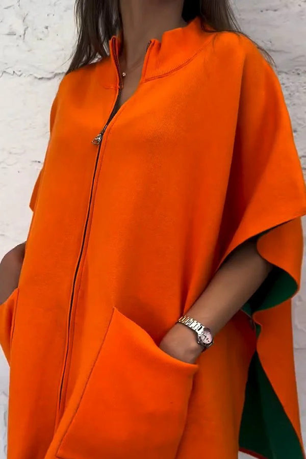 Grüne Zipper-Stehkragenjacke - Lena