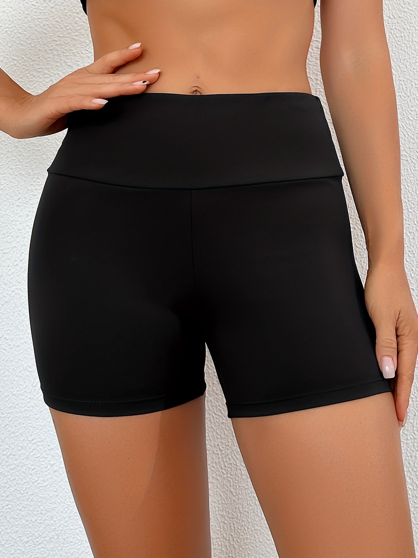 Schwarze High-Waist Badeshorts - Lisa