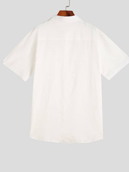 Elijah – kurzarmhemd mit umgedrehtem kragen und knopfleiste