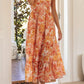 EMI - Lässiges Quadratisches Neck Blumenkleid