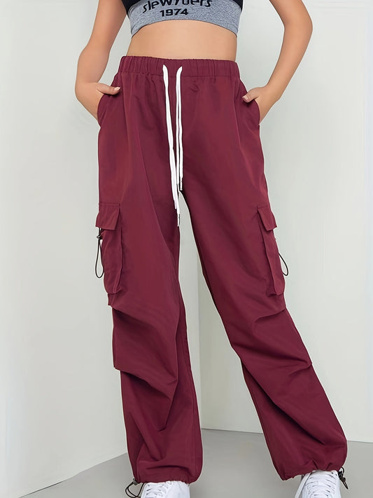 Bordeauxrote Cargo Chinohose - Sophie