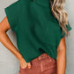 Gestrickter Damen Pullover mit kurzen Ärmeln und Tasche